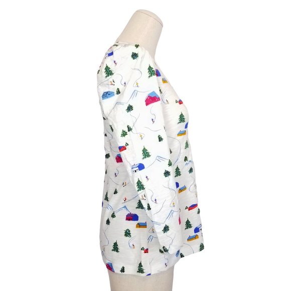 NWT Anthropologie Maeve Ski Themed Audra Cotton Tee Sz XS - Picture 5 of 12